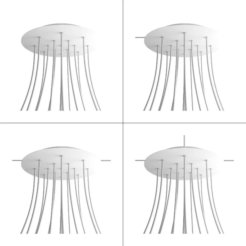Kit rosace XXL blanche, ronde de 400 mm de diamètre avec 15 trous et 4 trous latéraux 3.webp