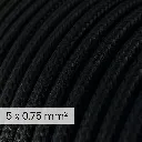 Câble électrique DALI en textile 5 fils x 0.75mm2 en Noir de Carbone - Câble d'éclairage rond 2.webp