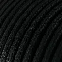 Câble électrique Ultra Soft en silicone recouvert de tissu Noir Charbon brillant - RM04 rond 2 fils x 0,75mm au mètre 2.webp