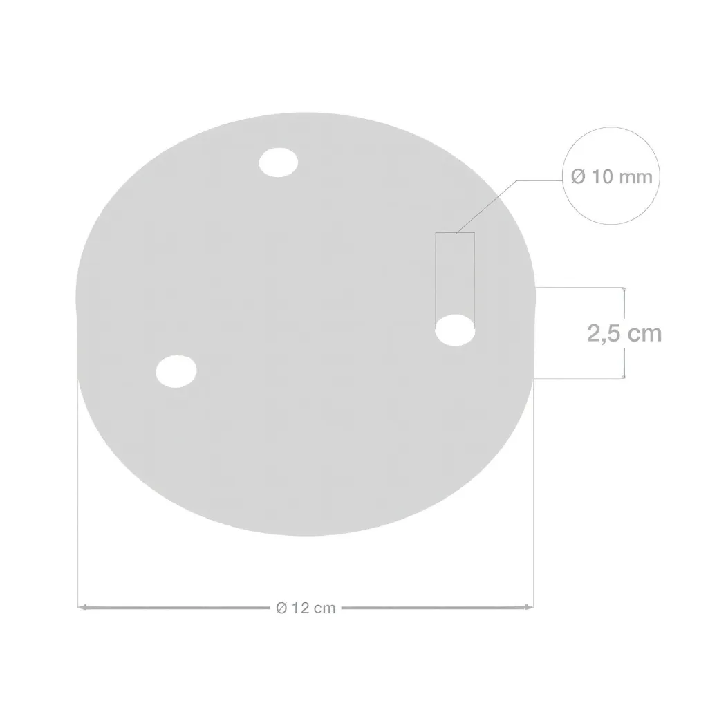Rosace métallique à 3 trous - Serre-cable - Cylindrique Noir 5.webp