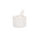 Mortier et pilon en marbre blanc