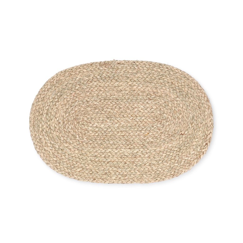 Set de table ovale en feuille de maïs beige