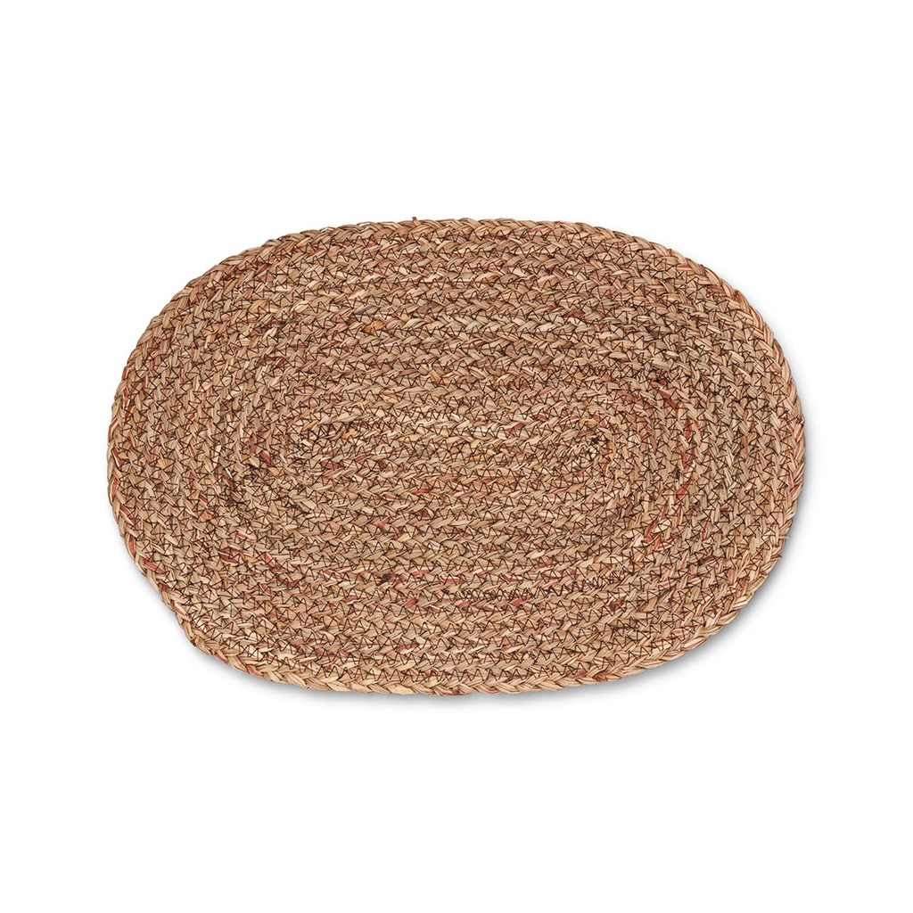 Set de table ovale en feuille de maïs marron foncé