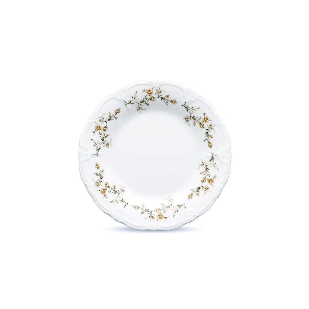 Assiette plate 20,5cm  fleur rétro