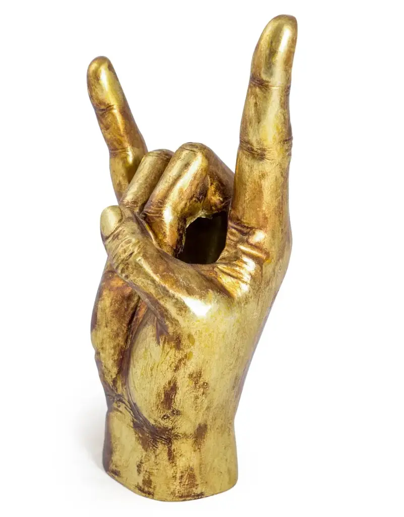 Grand modèle en or antique « Rock On ! » Ornement à main/vase