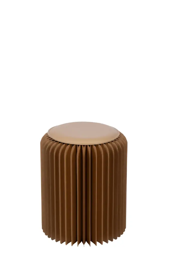 Pouf pliable en papier camel