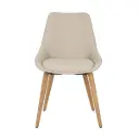 Chaise repas en tissu crème pied chêne