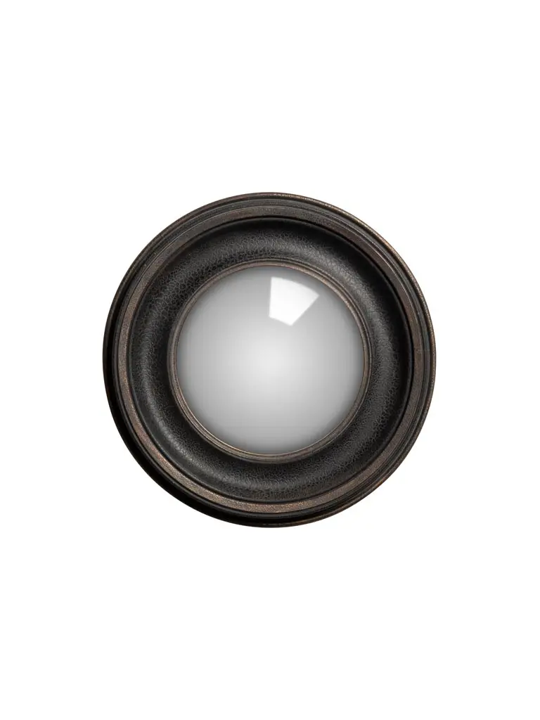 Miroir convexe patine noire PM