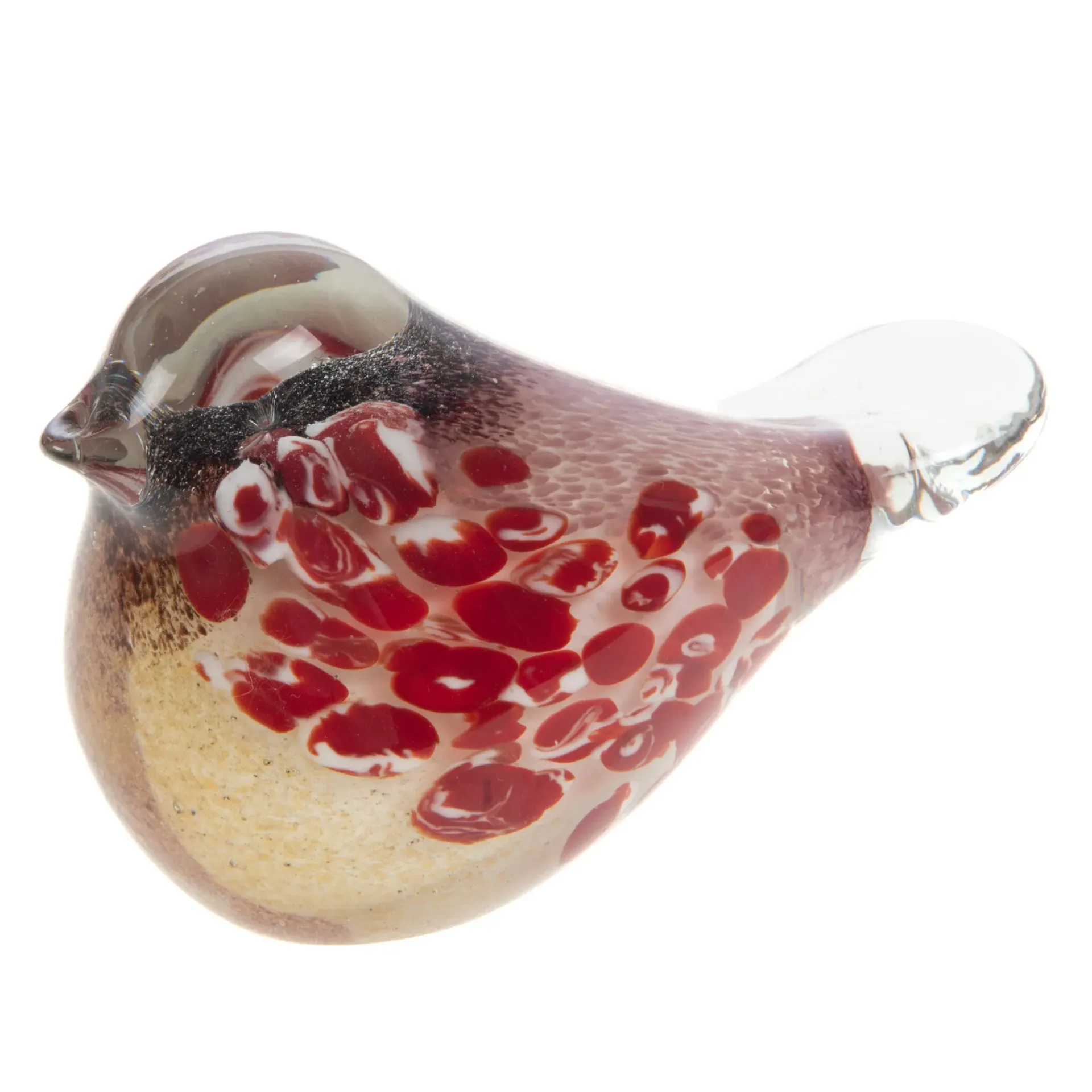 Figurine oiseau en verre soufflé | Objet décoratif artisanal