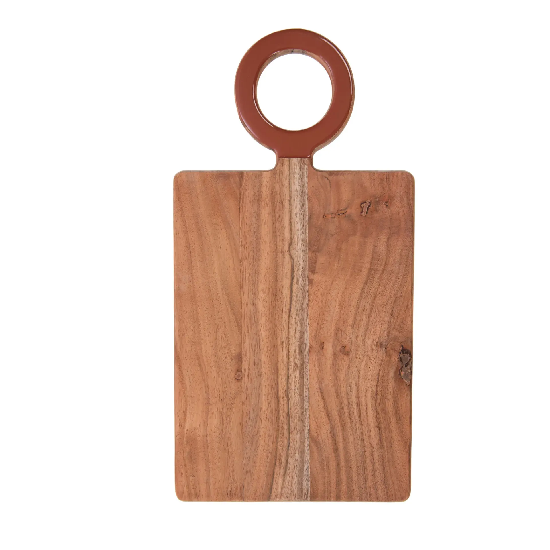 Planche à découper bois d'acacia & résine terracotta – 44x22 cm | Ustensile cuisine naturel