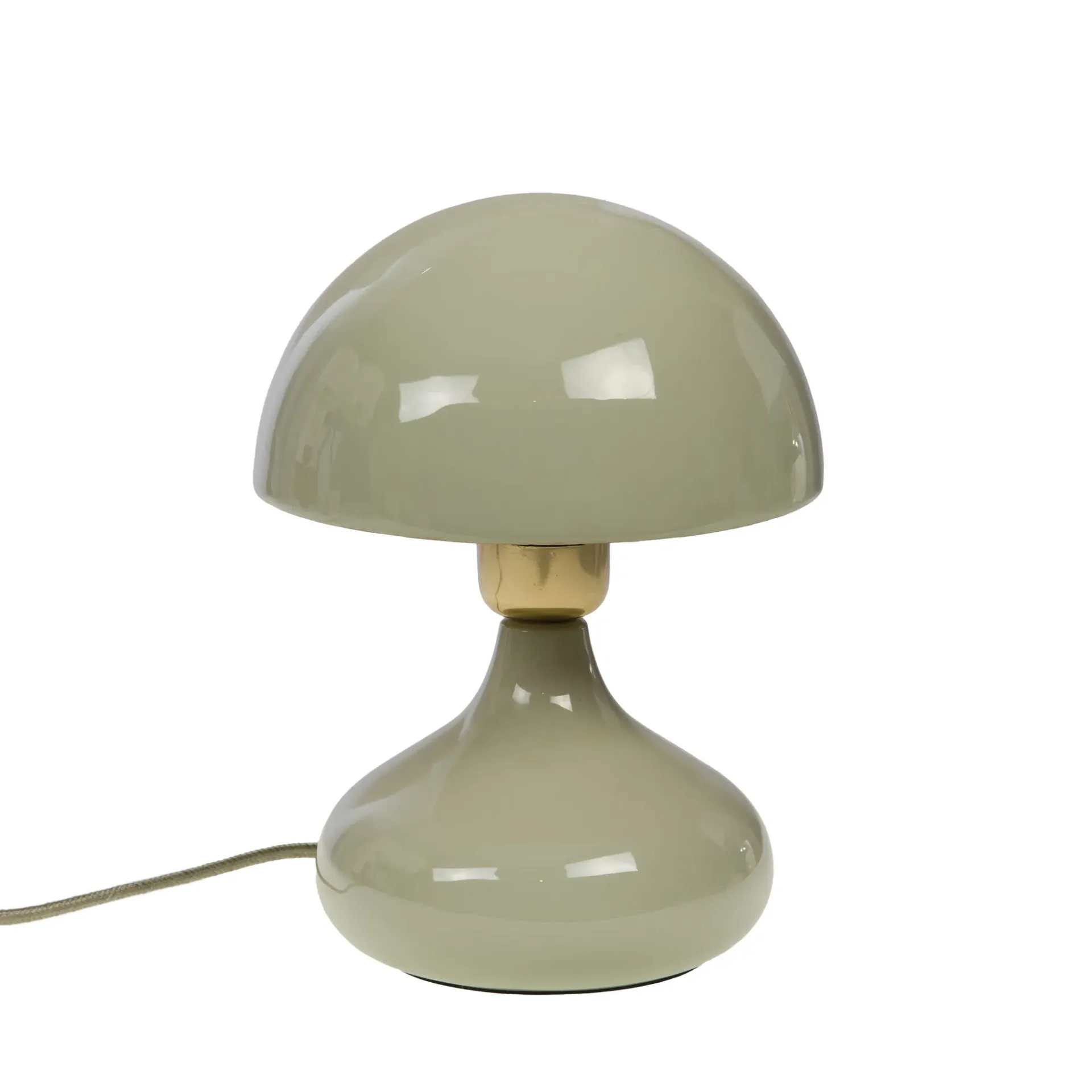Lampe de table champignon en fer laqué amande | Éclairage rétro & vintage