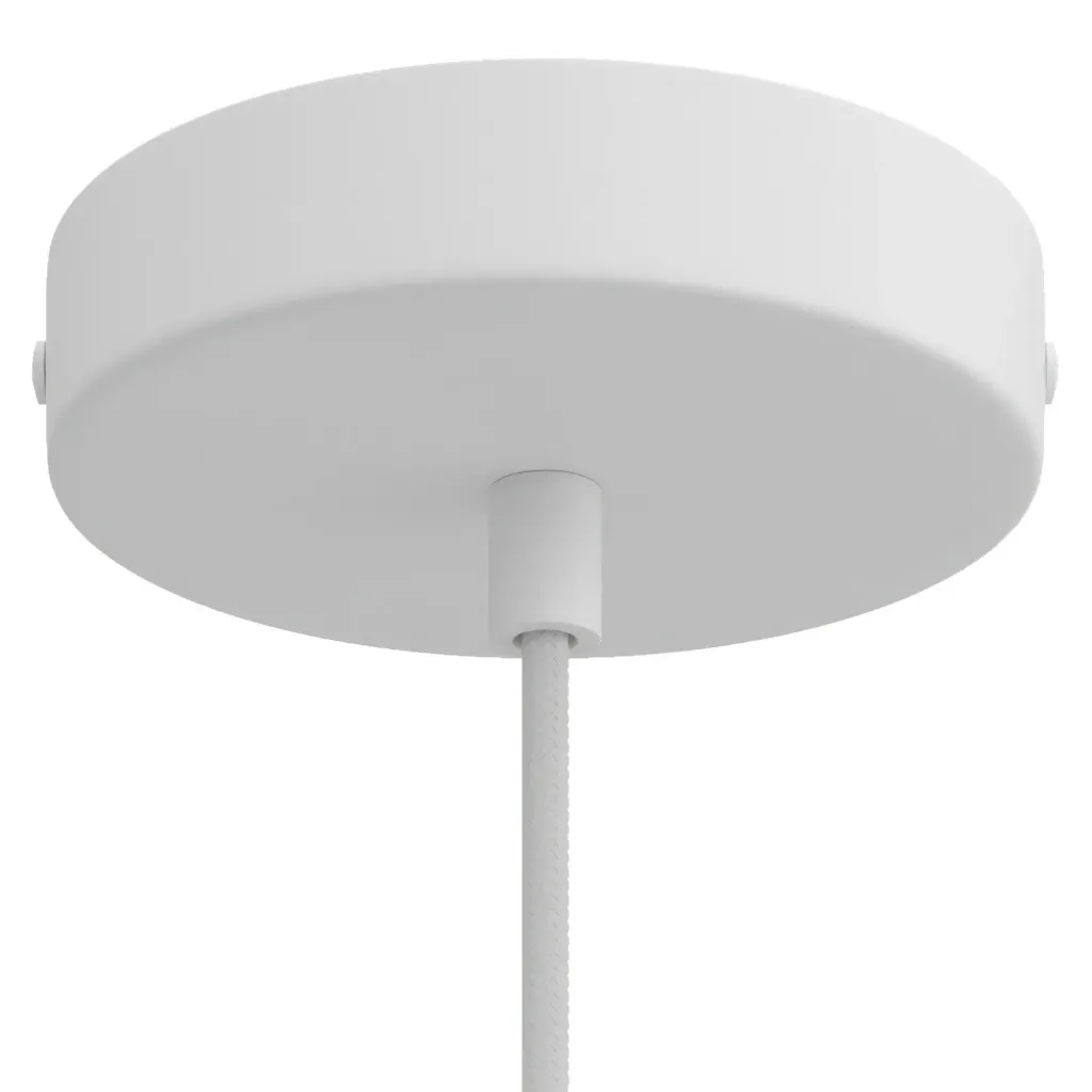 Rosace métallique - Serre-cable : Cylindrique blanc mat