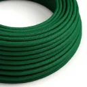 Câble textile Vert forêt brillant - L'Original Creative-Cables - RM21 - rond 2 fils x 0,75mm au mètre