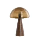 Lampe MADUE en verre brun et motif bois brun