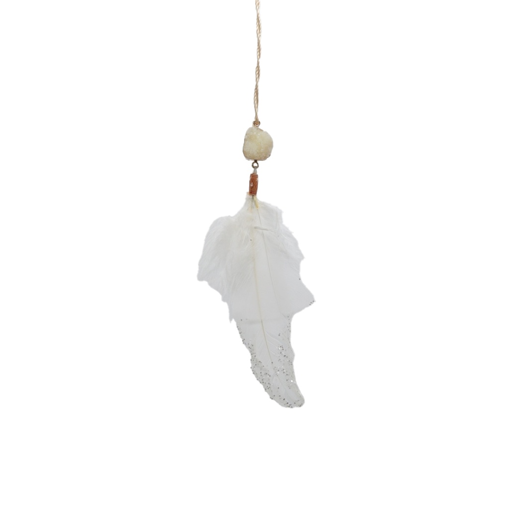 Noël pendeloque plume blanche Hakon