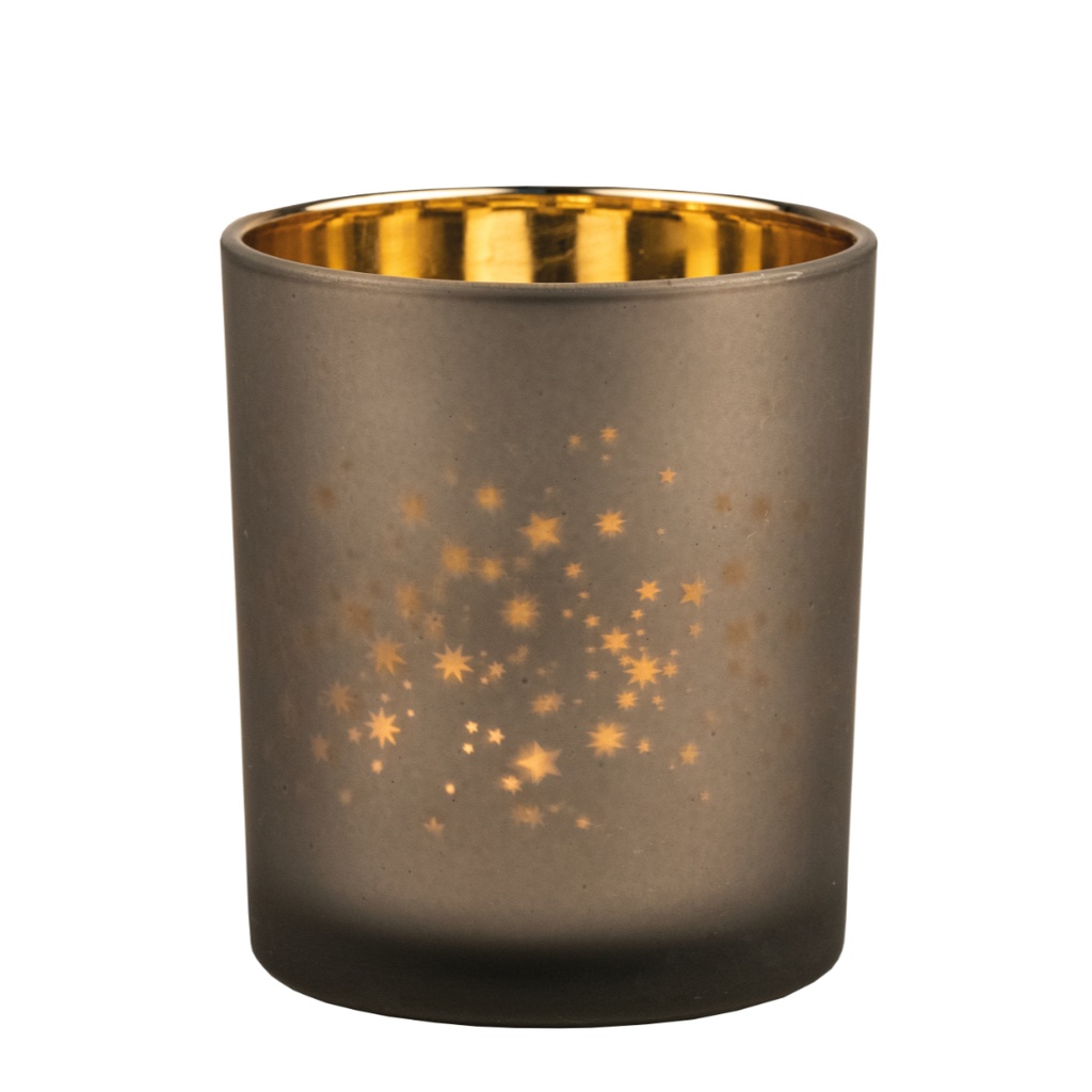 Photophore étoile argent et interieur doré