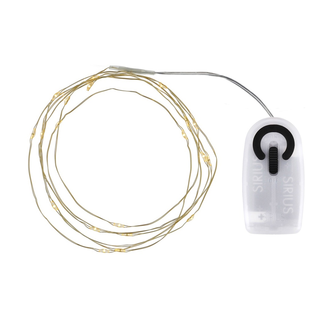 Knirke 20 led 2m+0.30 gold (piles2xAA)