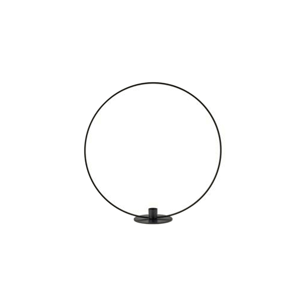 [SO000218] Bougeoir cercle métal noir avec bougie