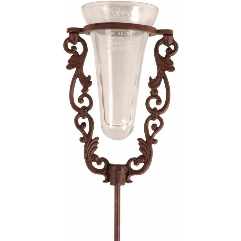 [ES000097] Pluviomètre fonte et verre sur pic