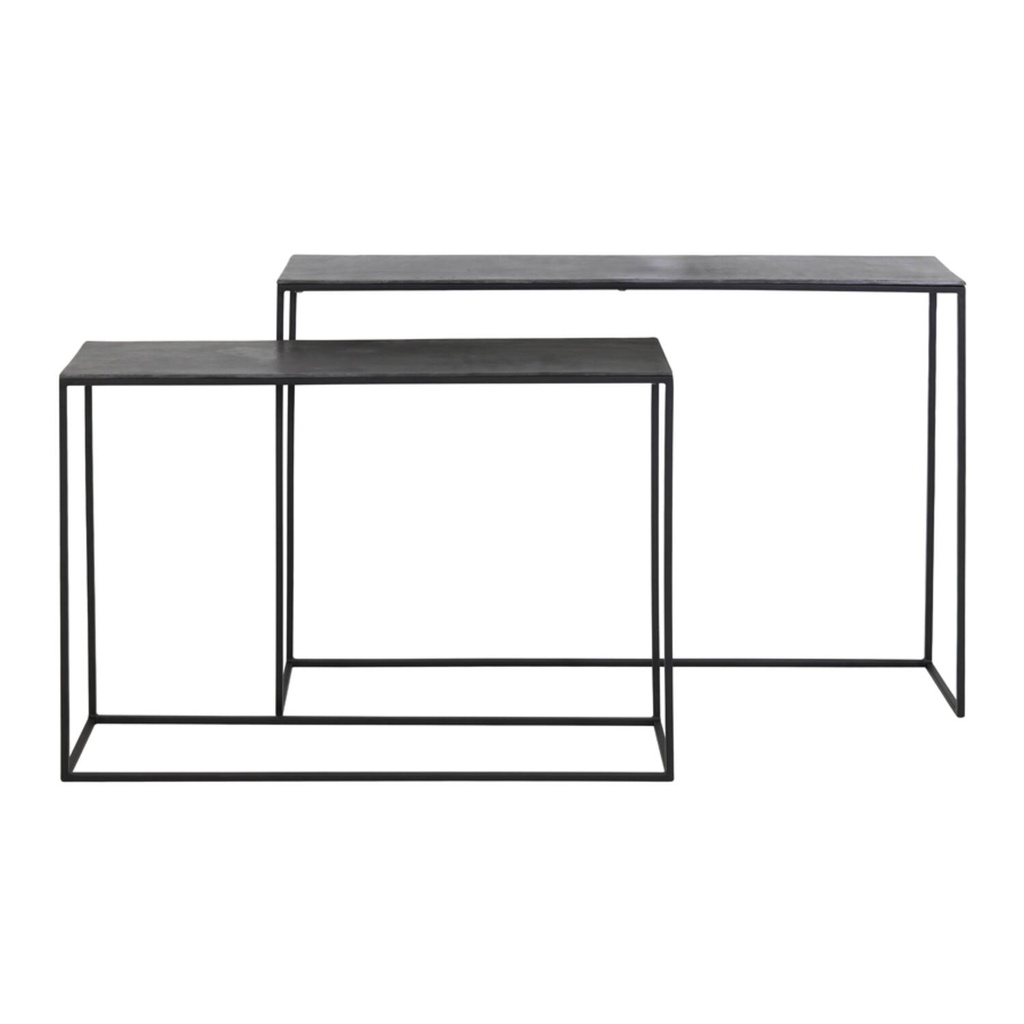 Set de 2 console BACO plomb brut noir mat