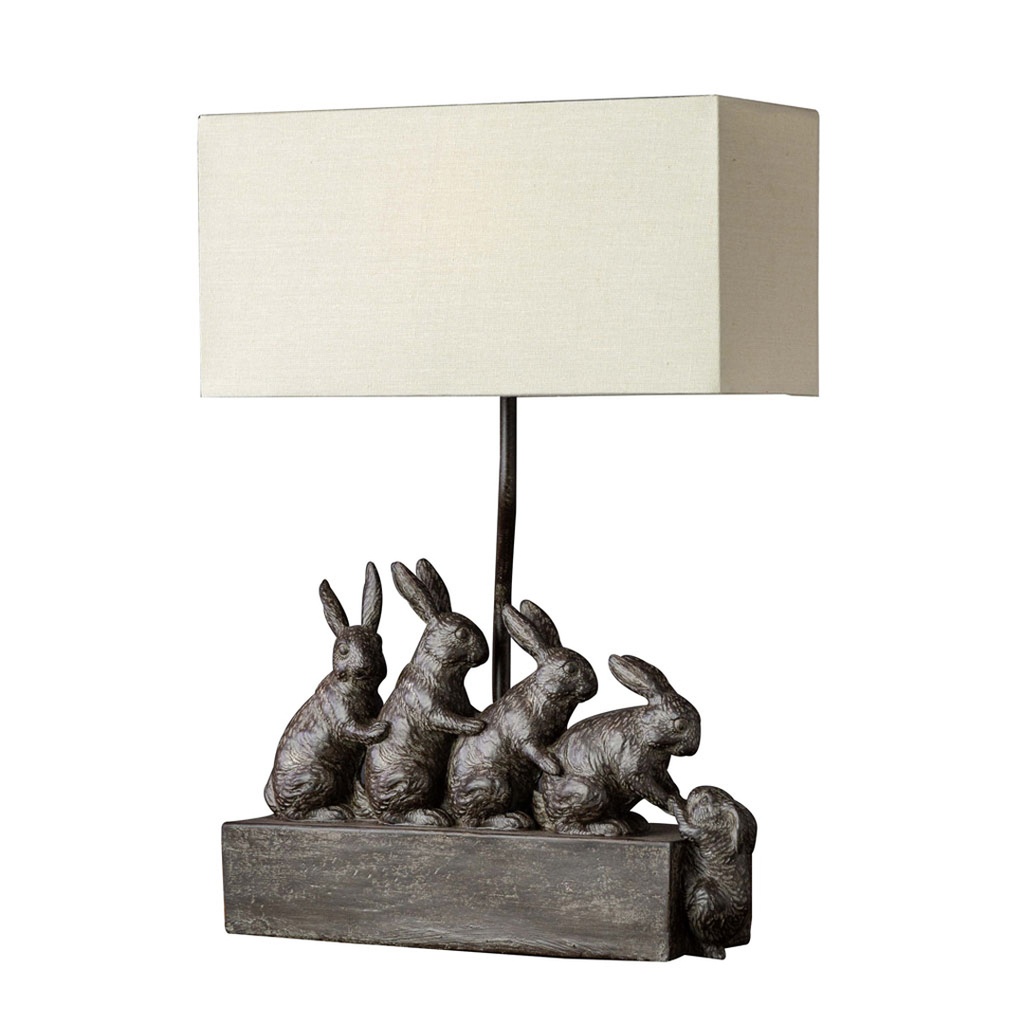 [CH001354] Lampe à poser famille de lapins