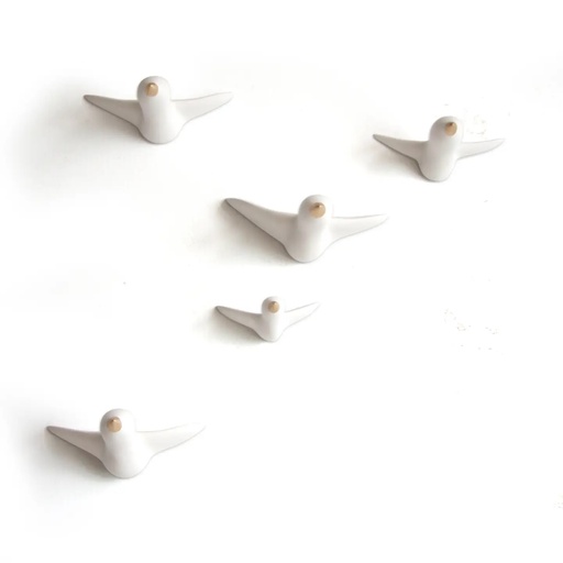 [FO000001] Set de 5 oiseaux à bec doré