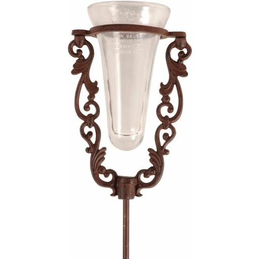 [ES000097] Pluviomètre fonte et verre sur pic